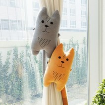 PGM1*^몰동물 커튼 타이백 커텐 장식 인형_고양이 베이지 자녀방인테리어 커튼끈 아이 소품 걸이^*1췤pgm, a^^*옵션없슴