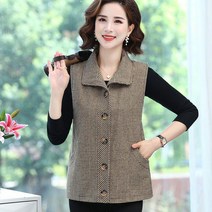 할머니 조끼 중년 레트로 여성 빅사이즈 베스트 김장조끼 엄마