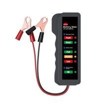 배터리 충전 성능 체크 점검 수리 12V 24V 자동차 배터리 테스터 디지털 테스트 도구 발전기 진단 충전기, CHINA_Black, 01 Black