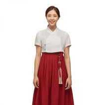 리슬 시원한 여름 생활한복 자연애 반팔 저고리 화이트