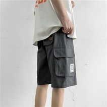 cisanny 남성용 여름 일상복 카고포켓 스판 밴딩 5부 트레이닝 반바지 4컬러 S~5XL