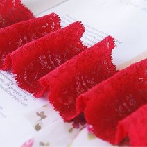 텍스월드 라셀레이스 케미컬레이스( 180cm), 마가렛레드(스판라셀레이스/레드/폭-6cm)-[R74]