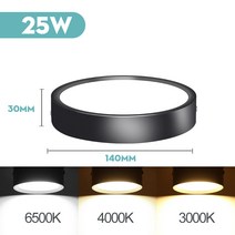 인테리어 천장 거실 벽 간접 매립형 조명 Led Downlight 천장 스포트 라이트 220V 5/10/15/25/35W 표면 아래로 빛 자리 Led 램프 거실 욕실 주방에 대 한, 04 Cold White, 05 Type B 25W