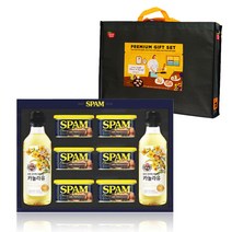 CJ 스팸 복합 1호 설날 추석 선물세트 쇼핑백 클래식 카놀라유 500 200, 1set