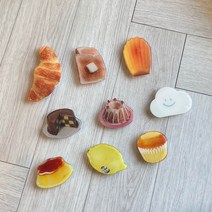 소품샵 유니크 빵 그립톡 스마트톡 핸드폰 케이크 레몬 구름 귀여운 크로와상 마들렌 머핀 휴대폰거치대, 크루와상