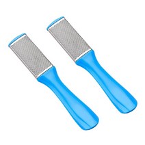 뒤꿈치 발각질제거기 손가락 손바닥 굳은살제거 무선 전동 스테인레스 스틸 rasp 플라스틱 핸들 굳은 살 죽은 피부 제 강판 관리 페디큐어 도구 대형 스크러버 파일, 2pcs 블루