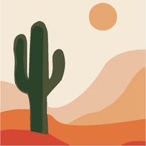 리빙듀오 DIY 쉬운 명화 유화그리기 세트 A-263 사막 위 선인장 20 x 20cm