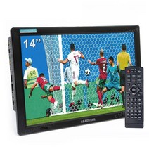휴대용 TV 새로운 d14 14 인치 hd tv dvb-t2 atsc 디지털 아날로그 텔레비전 미니 소형 자동차 tv 지원 mp4 ac3 hdin 모니터 for ps4, 없음