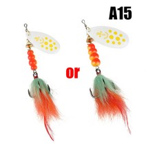 W.P.E 코모도 스피너 루어 15g/22g 1 개 하드 베이트 스푼 깃털 트레블 후크, 22g, 16 A15