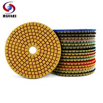 rijilei 1pcs 3quot4quot 습식건식 다이아몬드 연마 패드 화강암 대리석 석재 콘크리트 바닥 연마 zj10 용 유연한 연삭 디스크, 1개, 8000, 4인치