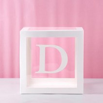 투명 상자 베이비 샤워 장식 풍선 웨딩 파티 용품 세례식 해피 첫 번째 생일, Alphabet Box D