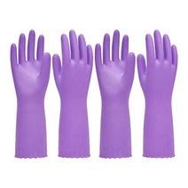 Pacific PPE 2Pairs Household Glove Reusable Cleaning Dishwashing Gloves-Latex Free Waterproof PVC Gl, M, Purple
