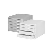 리템 정리 박스 수납 서랍형 캐비넷 4단 파일 컴팩트, 쿨그레이