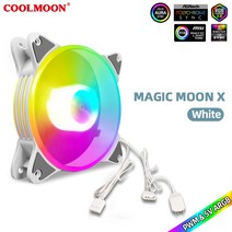 쿨링 저소음 Coolmoon RGB 120mm 팬 4Pin PWM 5V 3Pin ARGB 컴퓨터 케이스 CPU 냉각 냉각기 Ventilador 12V DC 조정 속도, 01 White_01 1Pcs