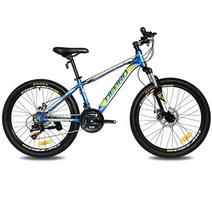 24인치 출퇴근 로드 입문용 클래식 티타늄 MTB 카본 여성 산악 자전거 사이트 Depro 21 speed 24 inch 9-13 y Students 브레이크 기어 mtb, 파란색 노란색
