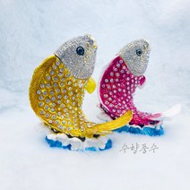 칠보 미니어쳐 잉어 물고기 장식 소품 장식품 풍수 인테리어 수향풍수, 레드