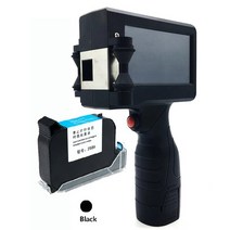 레이저마킹기 레이저 각인기 소형 레이져 마킹 핸드 헬드 잉크젯 프린터 usb 가져 오기 qr바코드날짜로고 12.7mm 프린터가있는 12 인치 터치 코더 라벨 인쇄 기계, 검정 잉크 - 프린터, 미국 플러그