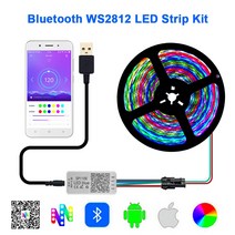 스마트 와이파이 전원 스트립 USB 스트랩 LED 별 주소 지정 가능 RGB 라이트 블루투스 컨트롤러 케이블 키트 IP65 방수 SP110E 30 60 144LED DC5V WS2, 26.White PCB - 3m 30 IP65 Kit