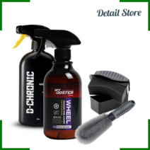 큐피온 휠부스터 500ml 휠 클리너 갈변 제거제 크리너 세정제 분진 제거 + 휠브러쉬, 구성2 : 구성1 + 타이어광택제 + 스펀지