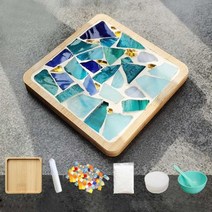 공예방 레진아트 자개타일 컵받침만들기 키트 소장용