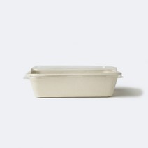 [업체발송] 사각 펄프 용기 1칸 1000ml 500개 1KW6121 + 사각 펄프 1칸 1000ml PLA 뚜껑 500개 1KP6220, 단품