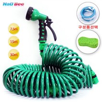 [달라몰]NaOBee 꼬임방지 코일 스프링 호스 15m+구성품증정, 호스7m, 테프론테이프