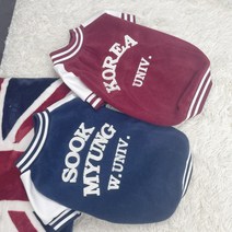 버터샵 강아지 애견 겨울 소형견 중형견 고려대 숙명여대 대학교 과잠 의류 옷 S-3XL, 레드(고려대)