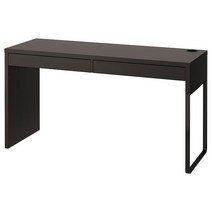 이케아 MICKE 일자형 긴 사무 컴퓨터 책상 142cm (142x50), 블랙브라운 603.542.77