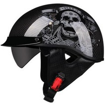 반모헬멧 바이크헬멧 소두핏 클래식 레트로 DOT Carbonfiber 오토바이 독일 Casco 일본식 모토 오픈 하프 페이스 헬기 바이커 파일럿 맨, 41.b11 - M