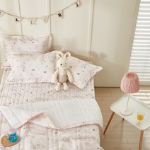 (이불 구매 시 사은품) 시어서커 키즈 여아 공주 간절기 봄 여름 이불 침구, 피치, 베개커버+베개솜(세트)