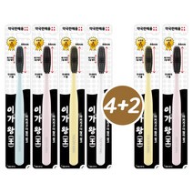 이가왕칫솔 4+2(랜덤) 비장탄 숯칫솔 이중미세모 대왕칫솔 큰칫솔