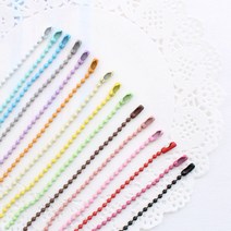 (5개) 칼라군번줄 볼체인 - 16color, 라이트옐로우, 5개