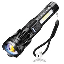 볼락집어등 수중집어등 led집어등 갈치집어등 집어등 LED 높은 전원 레이저 줌 전술 손전등 USB 충전식 휴, 01 White laser