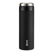 씰레 비지니스 스트레이트 스테인리스 스틸 보온병, 매트 블랙, 520ml