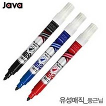 자바 유성매직 둥근닙 1타 12자루 둥근촉 유성둥근매직 교육용, 청색