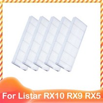Listar RX10 RX9 RX5 로봇 진공 청소기 롤러 메인 사이드 브러시 Hepa 필터 걸레 교체 예비 부품 액세, 5 filters