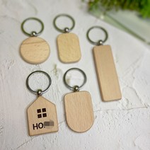 [우드 키홀더] 고리포함 원목 나무 키링 열쇠고리 만들기 재료 DIY 레이저 각인, 5_긴 사각형