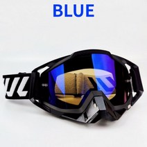WJL-모토크로스 고글 오토바이 안경 선글라스 MTB MX ATV 실리콘 미끄럼 방지 방풍 사이클링 레이싱 바이크, BK-BLUE LENS