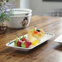 손님접대 다과상 차림용 직사각접시2p 식탁플레이팅 긴접시