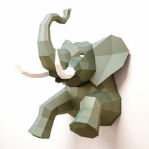 DIY 3D 핸드메이드 벽장식 페이퍼크래프트 동물 입체 종이접기 셀프인테리어소품 종이 아트, 순록