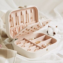 마운킹 악세사리보관함 보석함 보물상자 트레이 목걸이보관함, 크리미 펄화이트
