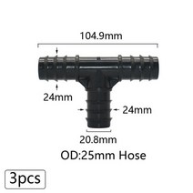 점적 호스 테이프 플라스틱 바브 커넥터 162025mm pe 튜브 티 팔꿈치 크로스 엔드 플러그 감소 커플러 드립 관개 피팅 12 34 1quot, l