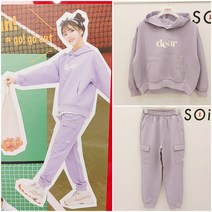 [소이주니어]논현점 22년봄신상 ** 빠른배송 ** 요즘 핫해요 ~~ 바이올렛 후드티 조거 바지 셋트 한벌