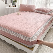 여름쿨토퍼 냉감패드여름 소녀 레이스 침대 스커트 라텍스 쿨러 소프트 매트리스 매트 커버 홈 워셔블 아이, 02 02_02 180x200cm-3pcs