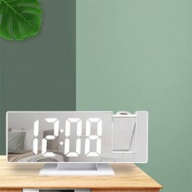 빔프로젝트 전자 시계 투명lcd탁상 스마트빔 사각 협탁 무선충전 알람 led 프로젝션 다기능 디지털 usb 자동 감광, 검정색과 흰색