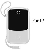 블루레이플레이어 dvd플레이어 외장 baseus 전원 은행 10000mah 내장 유형, IP 케이블이 있는 흰색