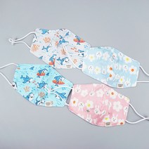 국산 순면 100% 캐릭터 유아 마스크 빨아쓰는마스크 끈조절