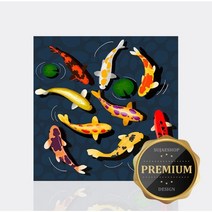 돈들어오는잉어 수재샵 보석십자수 DIY 비즈십자수 선물 취미 3D 40x40cm