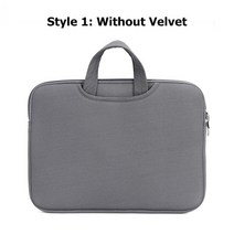 노트북 가방 여성 11 12 14 15 15.6 인치 핸드백 컴퓨터 노트북 슬리브 커버 xiaomi hp lenovo macbook air pro 13 case, 그레이 노 벨벳, 15인치