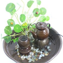 옹기 주전자 분수와 장미 수반 (중) / 정원 연못 수조 어항 미니 분수대 장식 천연 가습기